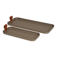 SERVIERTABLETT-SET     - Braun, Basics, Textil/Metall