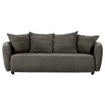 SCHLAFSOFA  in Flachgewebe Dunkelgrau  - Dunkelgrau/Schwarz, KONVENTIONELL, Kunststoff/Textil (250/74/108cm) - Carryhome