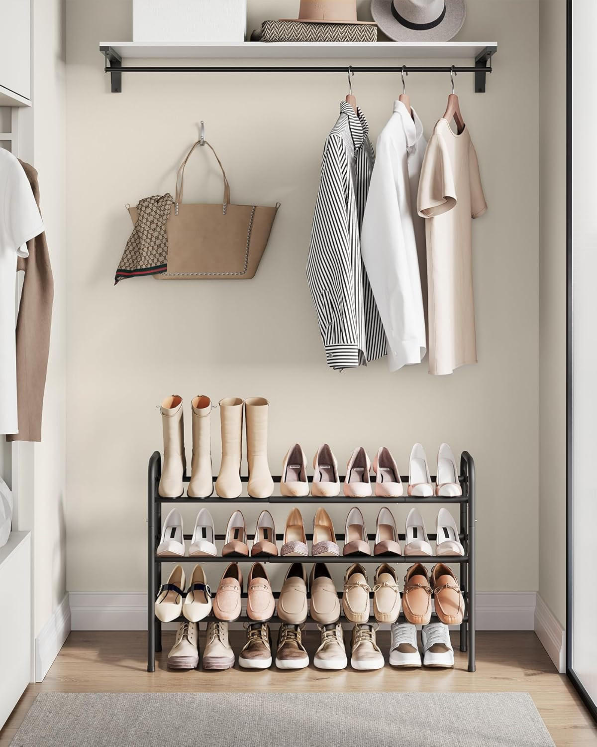 SCHUHREGAL Schwarz  - Schwarz, Trend, Metall (83/58/23cm) - Boxxx