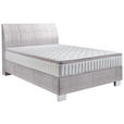 BOXSPRINGBETT 120/200 cm in Grau - Chromfarben/Grau, KONVENTIONELL, Kunststoff/Textil (120/200cm) - Hom`in