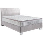 BOXSPRINGBETT 120/200 cm  in Grau  - Chromfarben/Grau, KONVENTIONELL, Kunststoff/Textil (120/200cm) - Hom`in