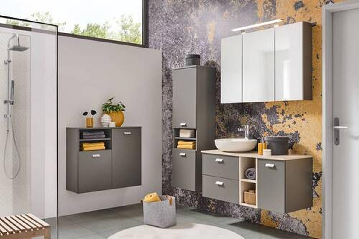 MIDISCHRANK 40,3/138,3/32 cm  - Silberfarben/Grau, MODERN, Holzwerkstoff/Metall (40,3/138,3/32cm) - Stylife