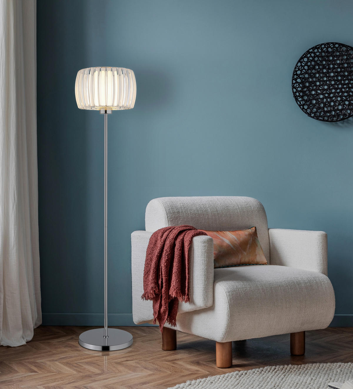 STOJACÍ LAMPA, 32,5/150 cm  - čiré/opál, Design, plast/sklo (32,5/150cm) - Globo