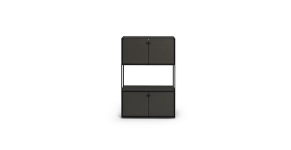 HIGHBOARD 80,7/120/35,8 cm  - Anthrazit/Schwarz, Design, Holzwerkstoff/Metall (80,7/120/35,8cm) - Novel