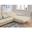 ECKSOFA Rivello in Echtleder Creme  328/193 cm  - Creme/Schwarz, Design, Leder/Metall (328/193cm) - Dieter Knoll
