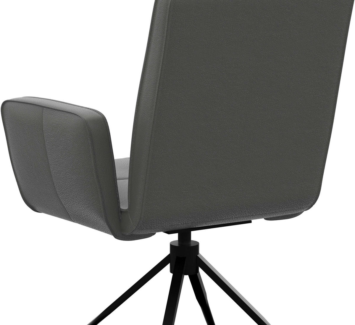 ARMLEHNSTUHL  in Stahl Echtleder pigmentiert  - Dunkelgrau/Schwarz, Design, Leder/Metall (65/91/58cm) - Moderano