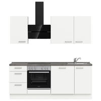 KÜCHENLEERBLOCK 210 cm   in Grau, Weiß  - Edelstahlfarben/Weiß, MODERN, Holzwerkstoff/Metall (210cm) - Nobilia