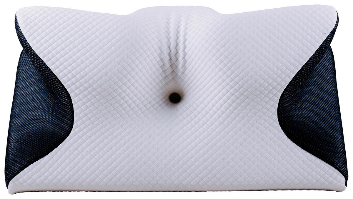 NYAKPÁRNA  - fekete/fehér, Basics, műanyag/textil (61/34/12cm)