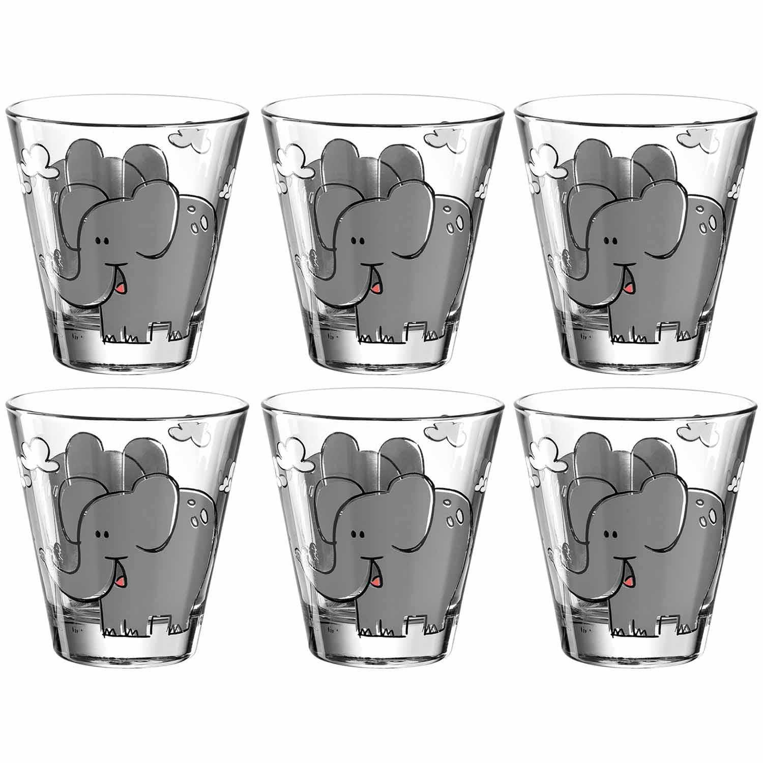 KINDER-GLÄSERSET Bambini 6-teilig  - Transparent, Trend, Glas (8,50/9,00/8,50cm) - Leonardo
