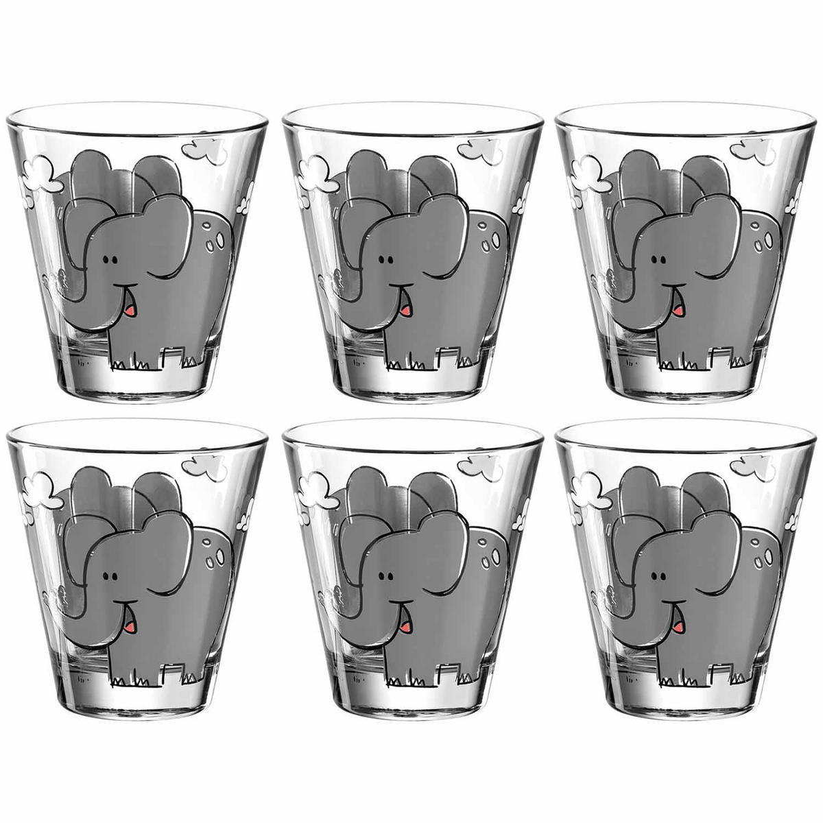 KINDER-GLÄSERSET Bambini 6-teilig  - Transparent, Trend, Glas (8,50/9,00/8,50cm) - Leonardo