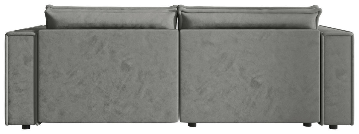 ECKSOFA Grau Webstoff Zierkissen, Rückenkissen, Rücken echt  - Schwarz/Grau, MODERN, Kunststoff/Textil (153/250cm) - Xora