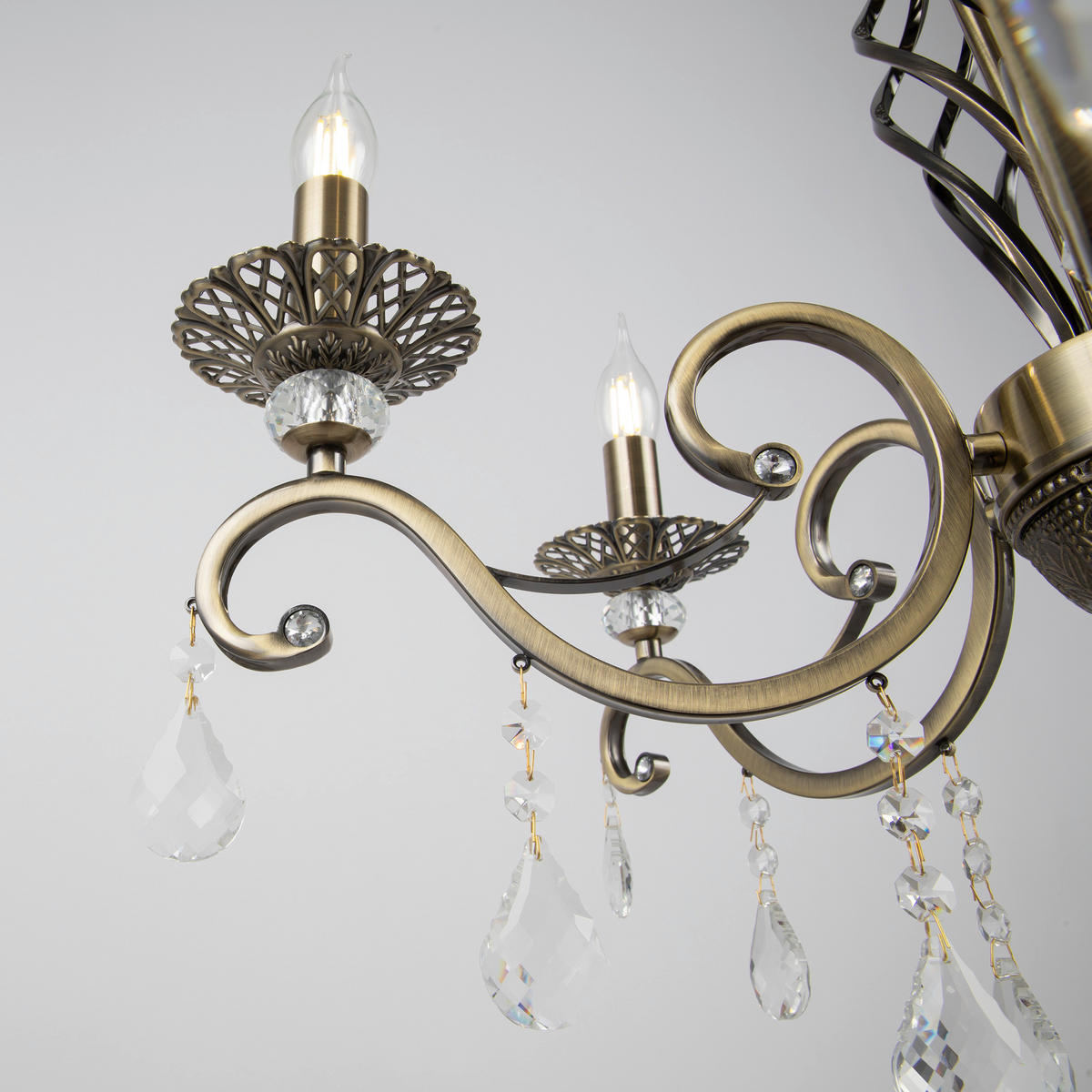 LUSTR, 63/56/63 cm - barvy mosazi, Trend, kov/sklo (63/56/63cm)