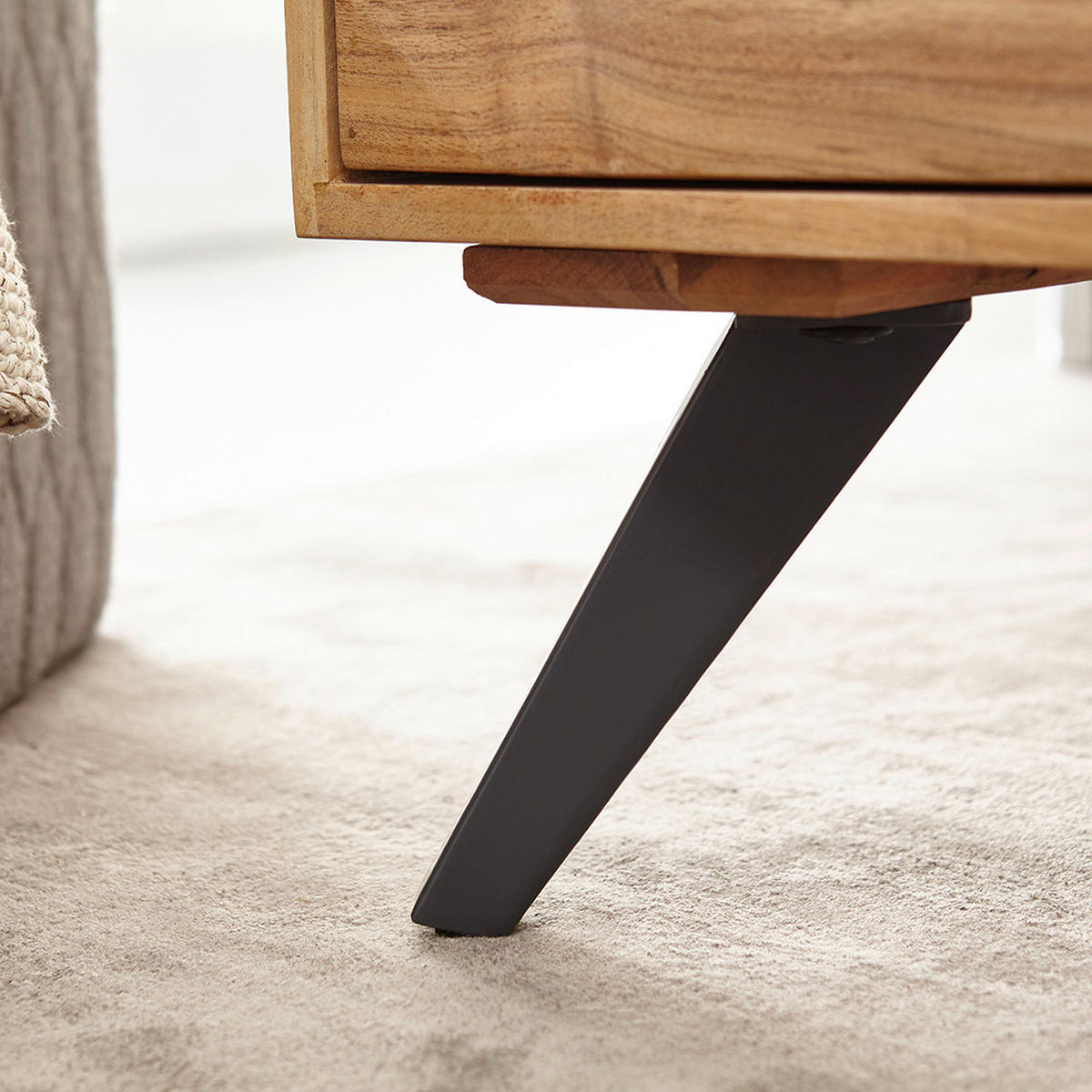 COUCHTISCH in Holz 95/45/45 cm  - Naturfarben/Grau, Konventionell, Holz/Metall (95/45/45cm) - MID.YOU