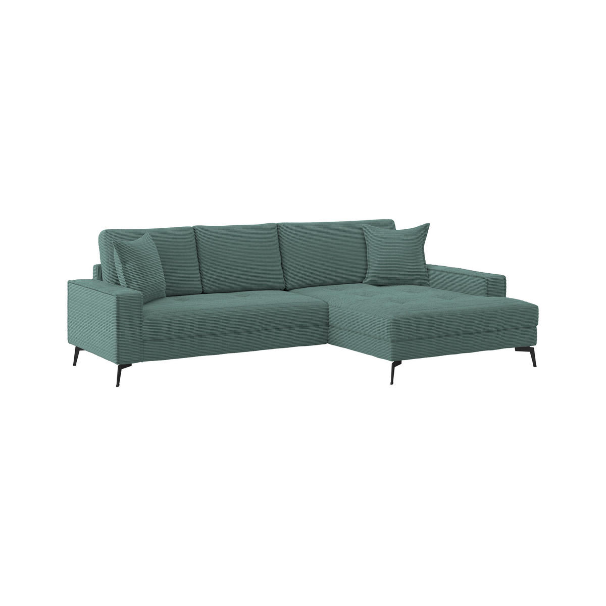 ECKSOFA ZERO Azurblau Cord Zierkissen, Rückenkissen  - Azurblau/Schwarz, Trend, Textil/Metall (286/173cm) - Livetastic