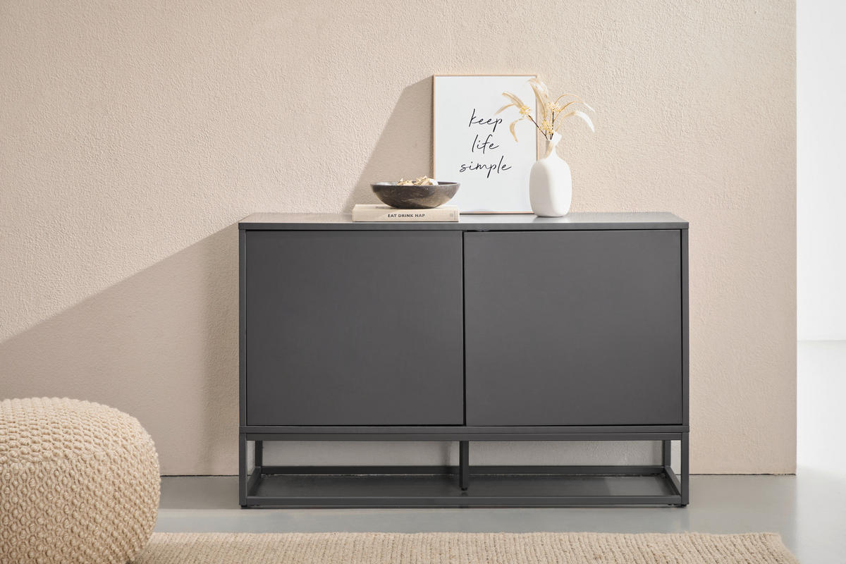 SIDEBOARD Libreville 120/76/40 cm  - Grau, Design, Holzwerkstoff/Metall (120/76/40cm) - MID.YOU