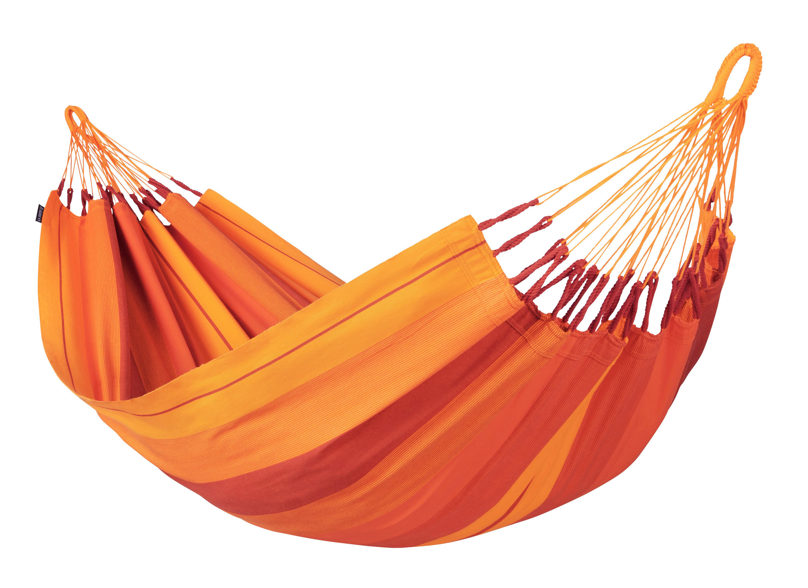 La Siesta Hängematte Double Organic Cotton Dunkelrot, Rot, Orange, Gelb 140x300 cm