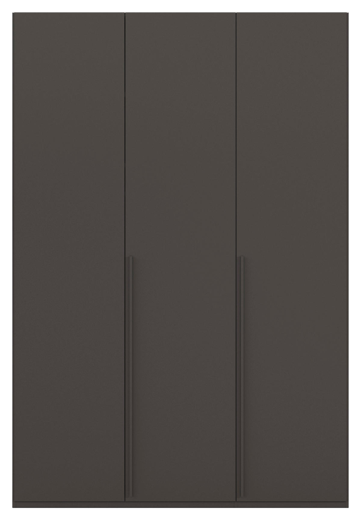 DREHTÜRENSCHRANK 151/223/60 cm 3-türig Graphitfarben  - Graphitfarben, Design, Holzwerkstoff/Metall (151/223/60cm) - home24