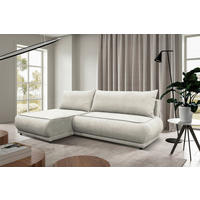 ECKSOFA PAROS Creme Bouclé  - Creme/Schwarz, Design, Kunststoff/Textil (179/277cm) - MID.YOU