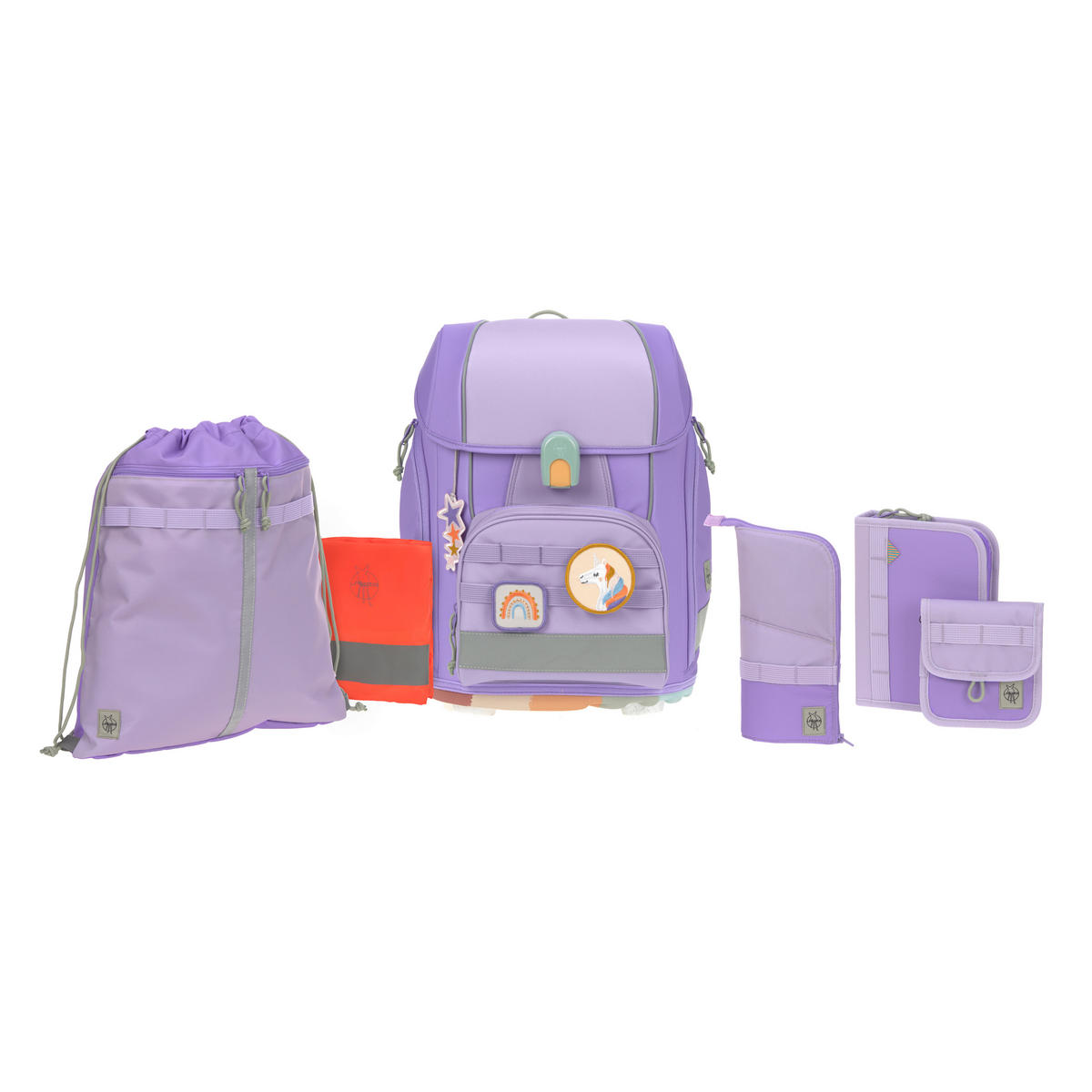 SCHULTASCHENSET - Violett, Basics, Textil (30/25/41,5cm) - Lässig