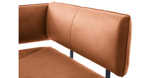 ECKBANK 180/140 cm in Schwarz, Cognac - Cognac/Schwarz, MODERN, Textil/Metall (180/140cm) - Cantus