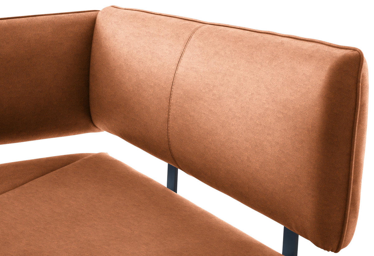 ECKBANK 190/150 cm  in Cognac, Schwarz  - Cognac/Schwarz, MODERN, Textil/Metall (190/150cm) - Cantus
