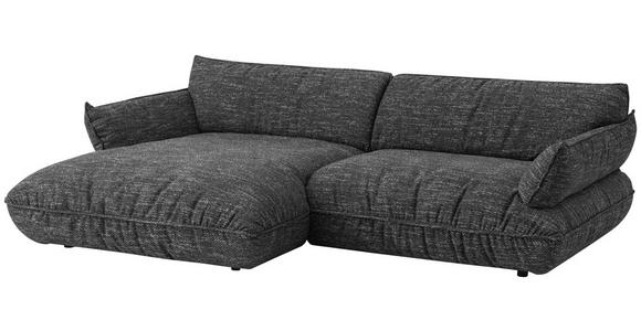 ECKSOFA in Flachgewebe Graubraun 185/264 cm - Graubraun/Schwarz, Design, Kunststoff/Textil (185/264cm) - Emilio Belluti