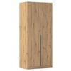 DREHTÜRENSCHRANK  in Eiche Artisan, Dunkelgrau  - Dunkelgrau/Eiche Artisan, MODERN, Holzwerkstoff/Metall (91/229/54cm) - Rauch Möbel