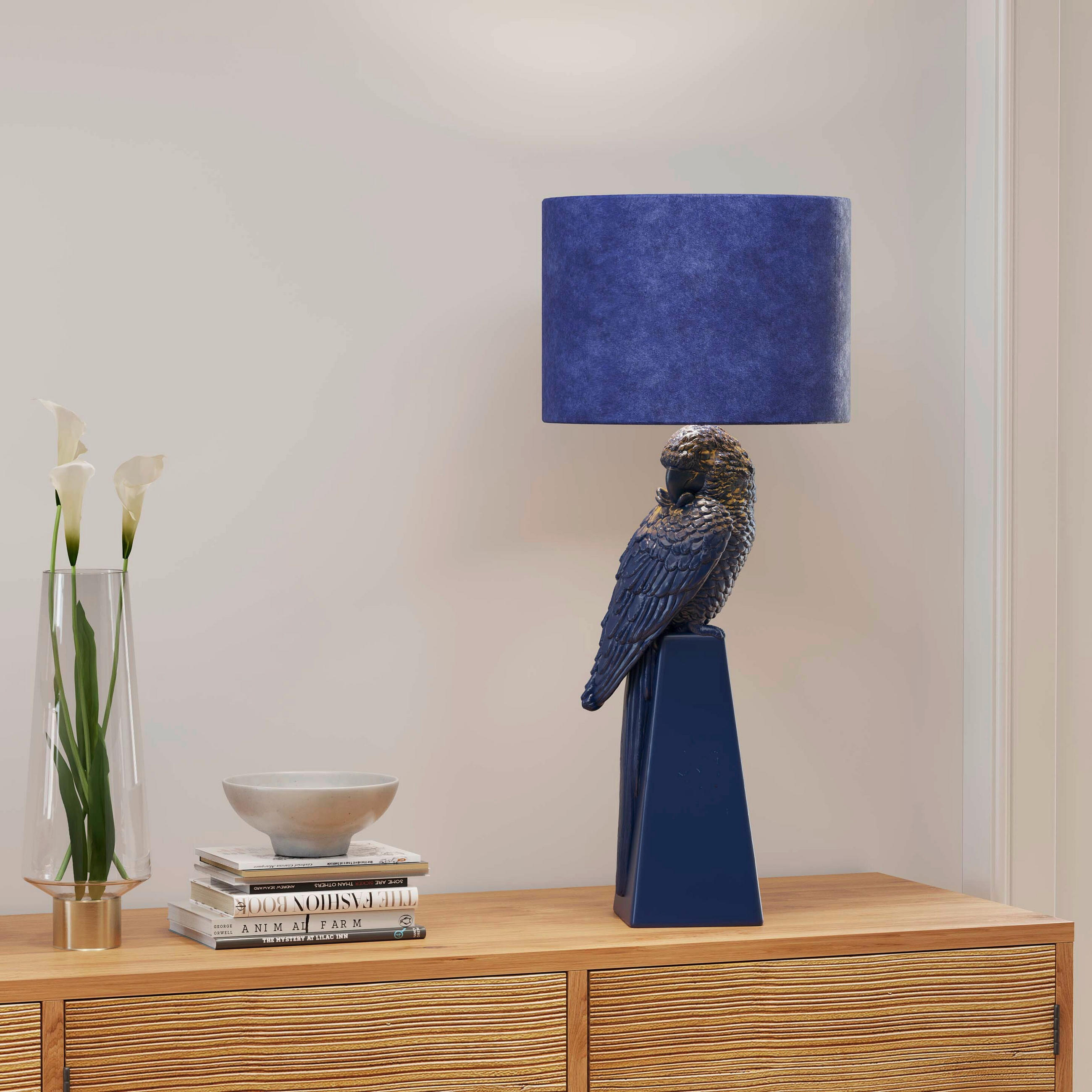 TISCHLEUCHTE Parrot 35/83,5/35 cm   - Natur, Kunststoff/Metall (35/83,5/35cm) - Kare-Design