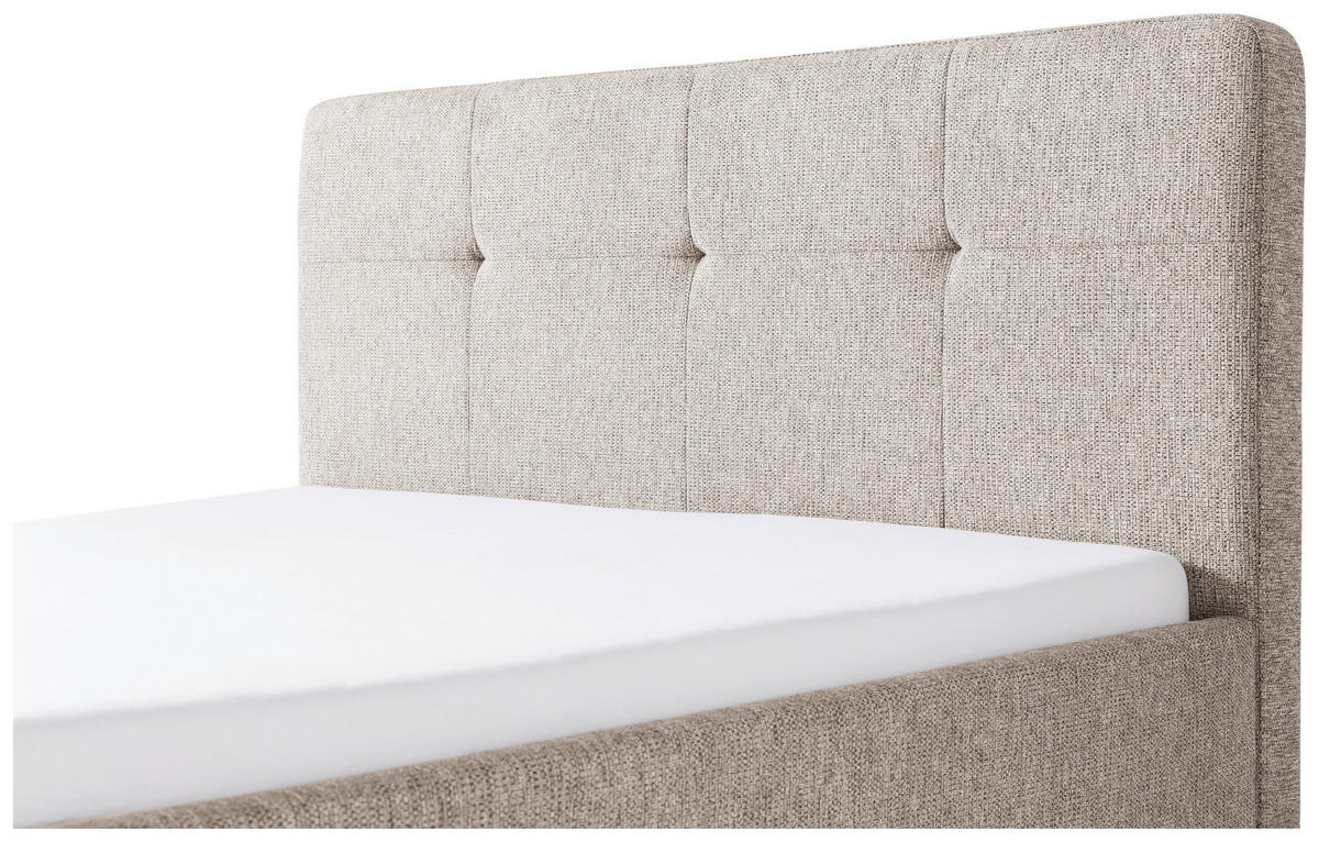 POLSTERBETT 140/200 cm  in Taupe  - Taupe/Eichefarben, Basics, Holz/Textil (140/200cm) - Xora