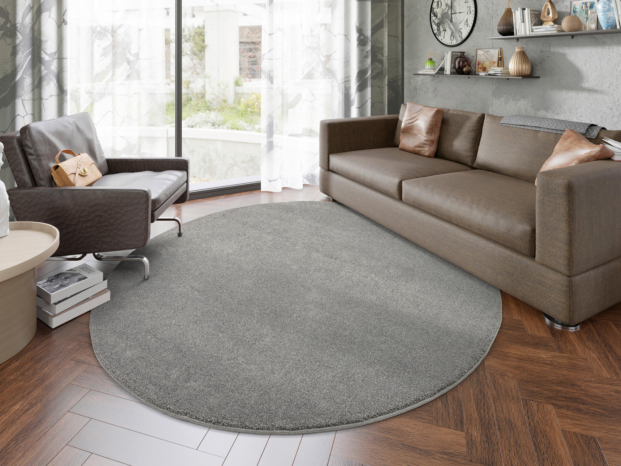 WEBTEPPICH 120 cm Dunkelgrau  - Dunkelgrau, Basics, Textil (120cm) - Novel