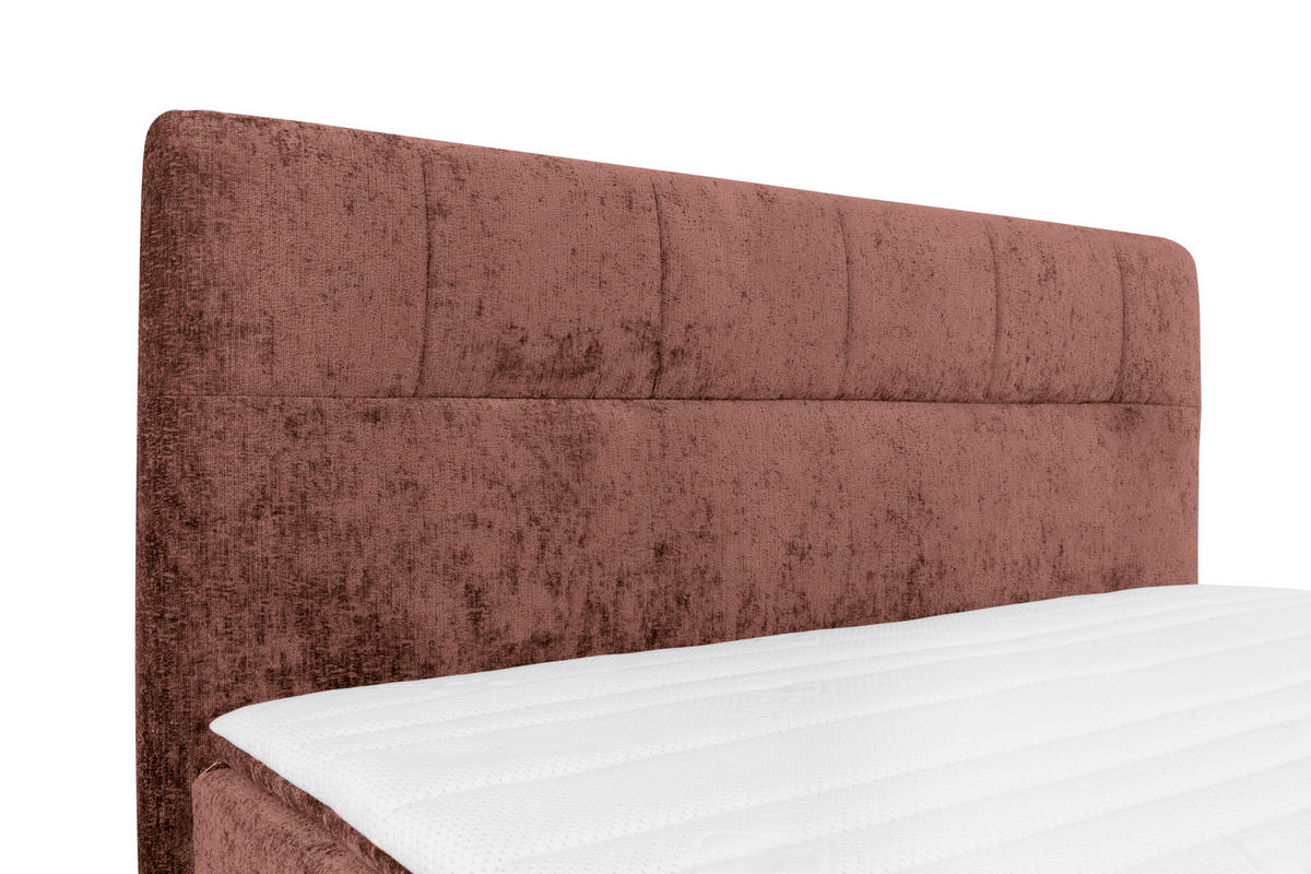 BOXSPRINGBETT 180/200 cm  in Rotbraun  - Rotbraun/Schwarz, Design, Textil/Metall (180/200cm) - Esposa