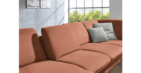 WOHNLANDSCHAFT Orange Webstoff  - Schwarz/Orange, Design, Textil/Metall (180/344/208cm) - Dieter Knoll