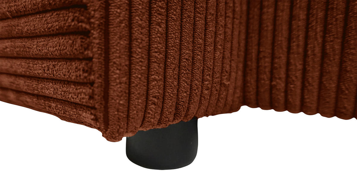 WOHNLANDSCHAFT TERMOLI Rostfarben Cord  - Rostfarben/Schwarz, Design, Kunststoff/Textil (155/296/155cm) - MID.YOU