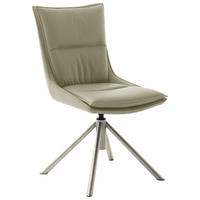 STUHL  Beinauswahl, Stoffauswahl, Sitzfläche 360° drehbar, automatische Rückholfunktion beschichtet, Mikrofaser  Edelstahlfarben, Cappuccino  - Edelstahlfarben/Cappuccino, Design, Textil/Metall (49/90/65cm) - Novel