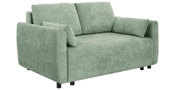 SCHLAFSOFA Chenille Mintgrün  - Schwarz/Mintgrün, KONVENTIONELL, Kunststoff/Textil (161/90/108cm) - Carryhome
