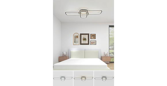 LED-DECKENLEUCHTE 103/46/11 cm   - Schwarz/Weiß, Design, Kunststoff/Metall (103/46/11cm) - Novel