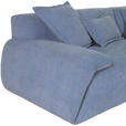 ECKSOFA  in Flachgewebe Blau  274/174 cm  - Blau/Schwarz, KONVENTIONELL, Kunststoff/Textil (274/174cm) - Carryhome