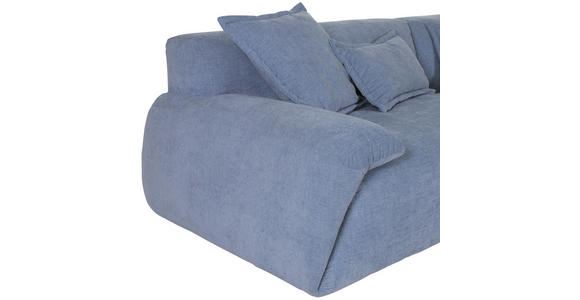 ECKSOFA  in Flachgewebe Blau  274/174 cm  - Blau/Schwarz, KONVENTIONELL, Kunststoff/Textil (274/174cm) - Carryhome