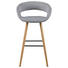 BARHOCKER Flachgewebe Hellgrau - Eichefarben/Hellgrau, Design, Holz/Textil (55/98/46,5cm) - Carryhome