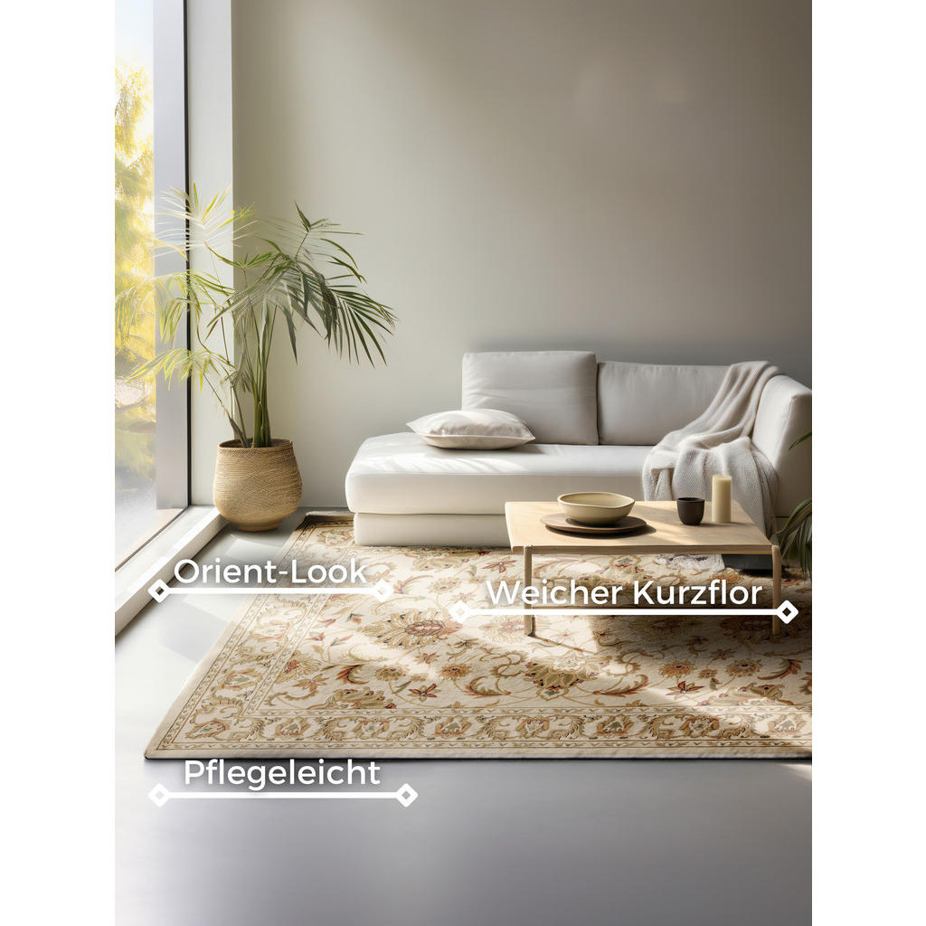 Thumbnail - Hanse Home Vintage-Teppich Herat, Creme, Kunststoff, orientalisch, rechteckig, 200x280 cm, Oeko-Tex® Standard 100, für F...