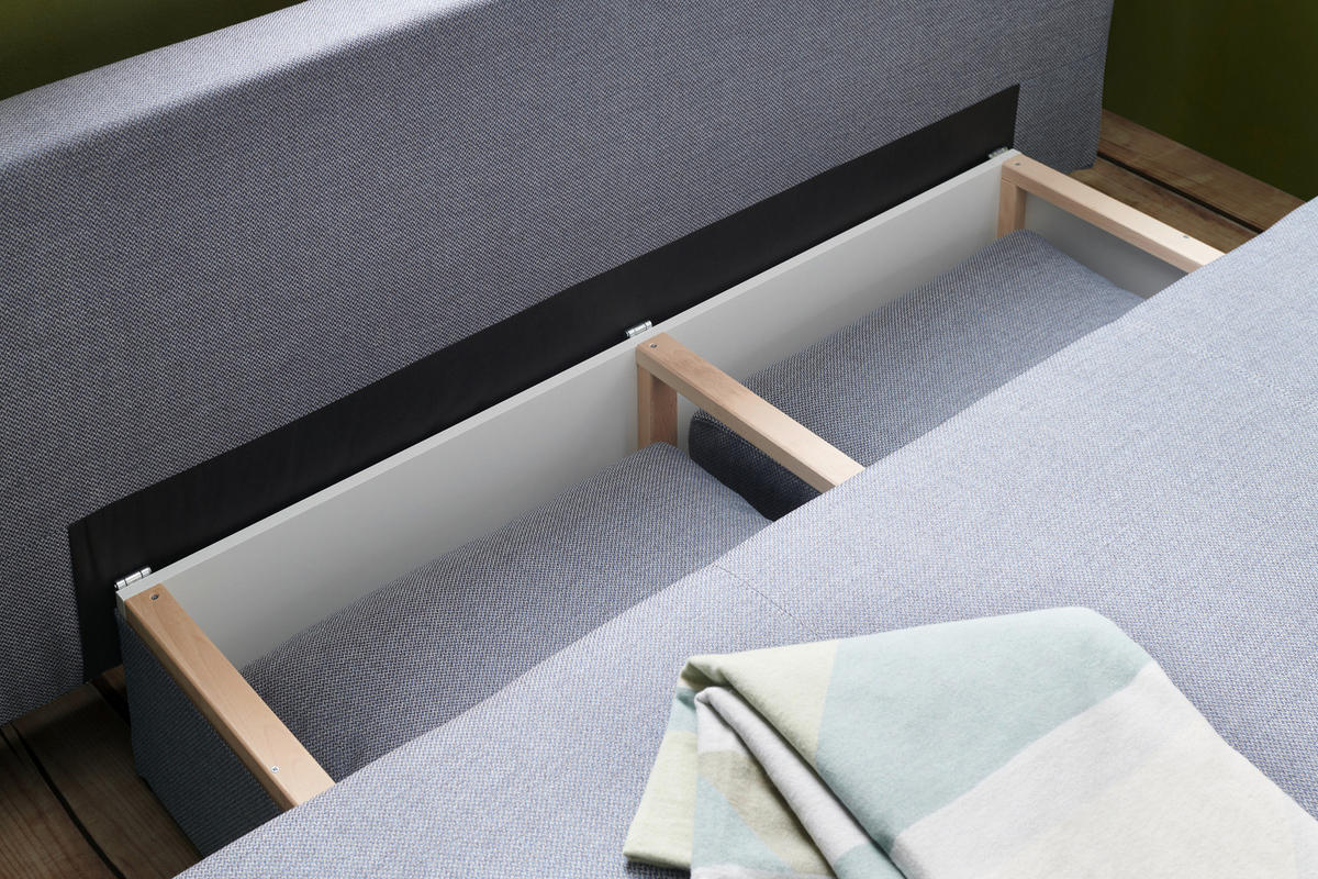 SCHLAFSOFA Grau  - Chromfarben/Grau, Design, Textil/Metall (197/88/89cm) - Livetastic