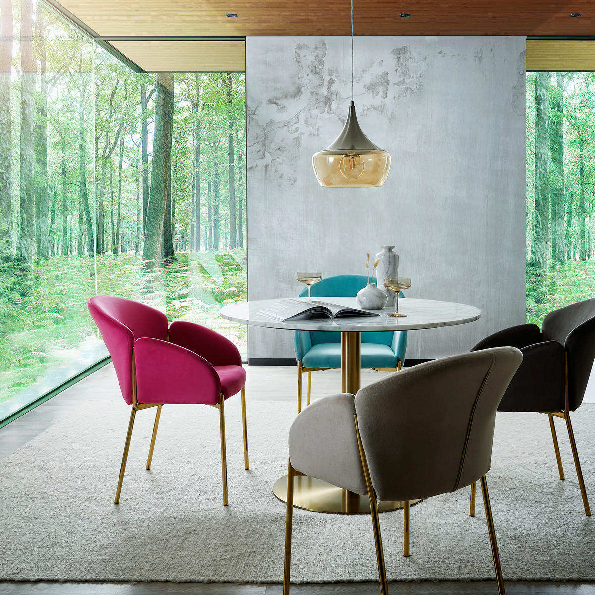 SADA STOLIČIEK S PODRÚČKAMI 2 kus - zlatá/taupe, Trend, kov/textil (48/79/62cm) - Livetastic