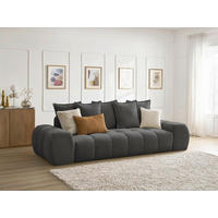 3-SITZER-SOFA EVEREST Struktur Schwarz  - Schwarz, MODERN, Kunststoff/Textil (278/90/115cm)