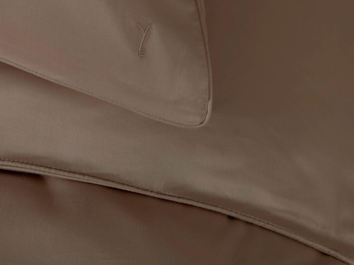 BETTWÄSCHE Suite-Dubai Makosatin 155/220 cm  - Taupe, Basics, Textil (155/220cm)