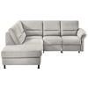ECKSOFA in Flachgewebe Hellgrau  - Hellgrau/Schwarz, Modern, Textil/Metall (203/227cm) - Beldomo System