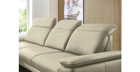 ECKSOFA in Echtleder Naturfarben  - Schwarz/Naturfarben, Design, Leder/Metall (193/332cm) - Dieter Knoll