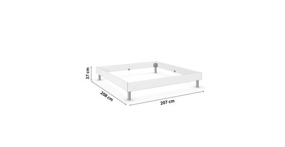 BETT 200/200 cm in Weiß - Alufarben/Weiß, Design, Holzwerkstoff/Metall (200/200cm) - Carryhome