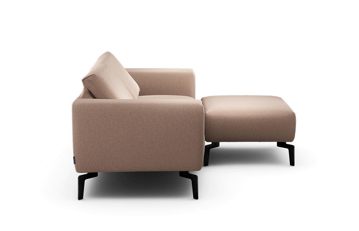 2-SITZER-SOFA Chenille Rosa  - Schwarz/Rosa, Design, Textil/Metall (180/86/86-94cm) - SENSOO