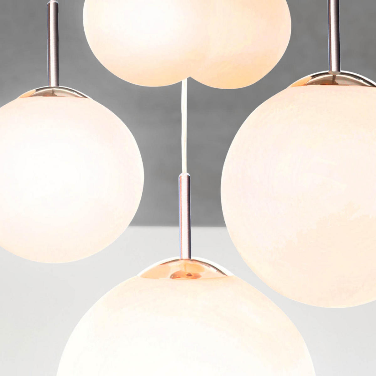 VISEČA SVETILKA        50/90 cm     60 W E27 - barve niklja/opal, Basics, kovina/steklo (50/90cm) - Globo