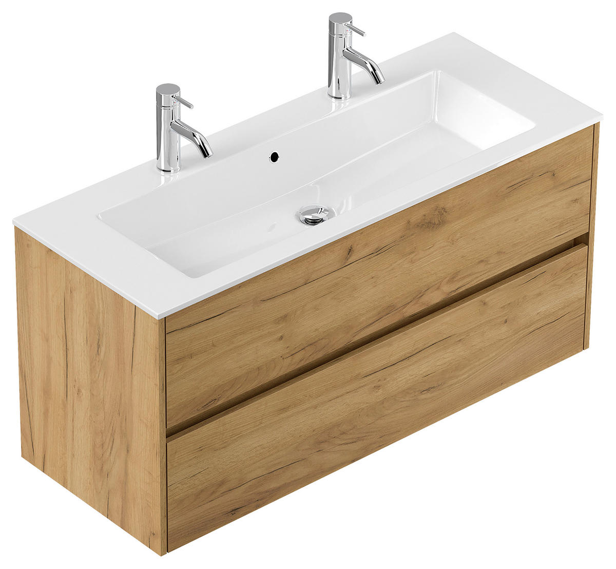 WASCHTISCHKOMBI  - Eichefarben/Weiß, MODERN, Holzwerkstoff/Stein (120/58,5/46,5cm) - MID.YOU